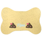 Poop Emoji Bone Shaped Dog Food Mat (Large) (Personalized)