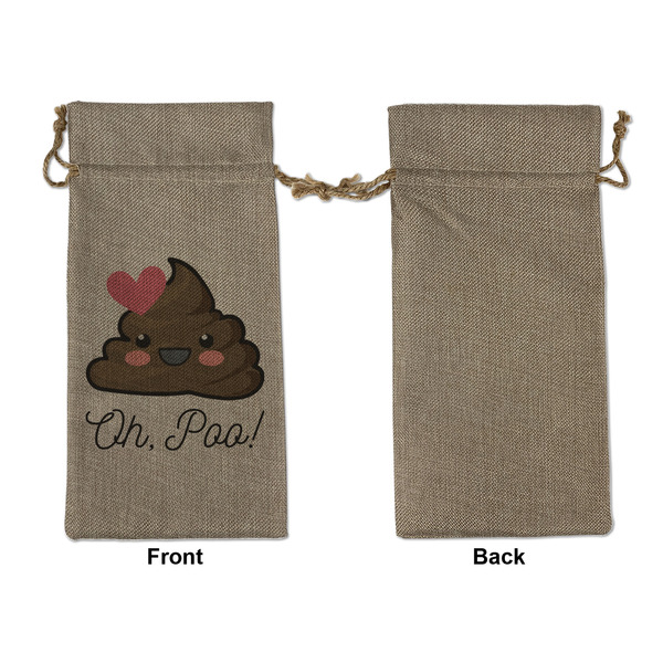 Poop Emoji Large Burlap Gift Bags - Front Approval