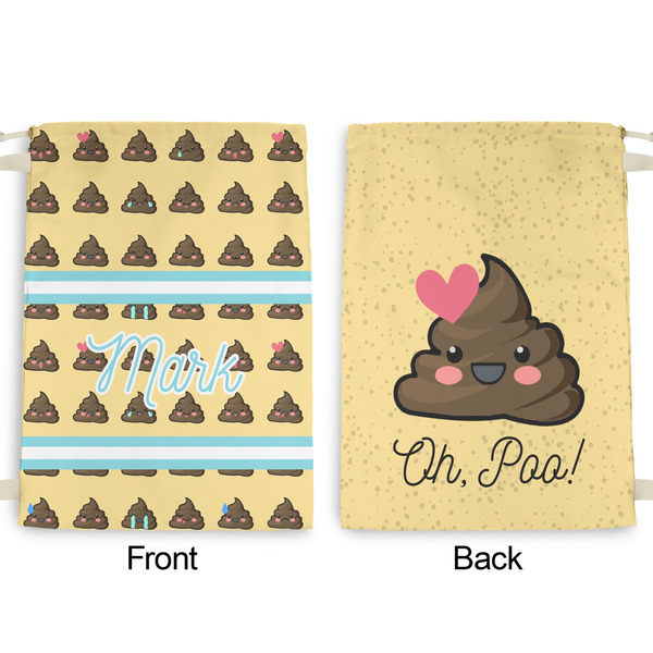 Poop Emoji Large Laundry Bag - Front & Back View