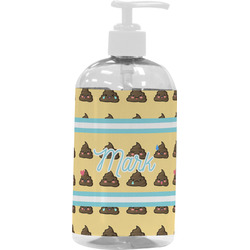 Poop Emoji Plastic Soap / Lotion Dispenser (16 oz - Large - White) (Personalized)