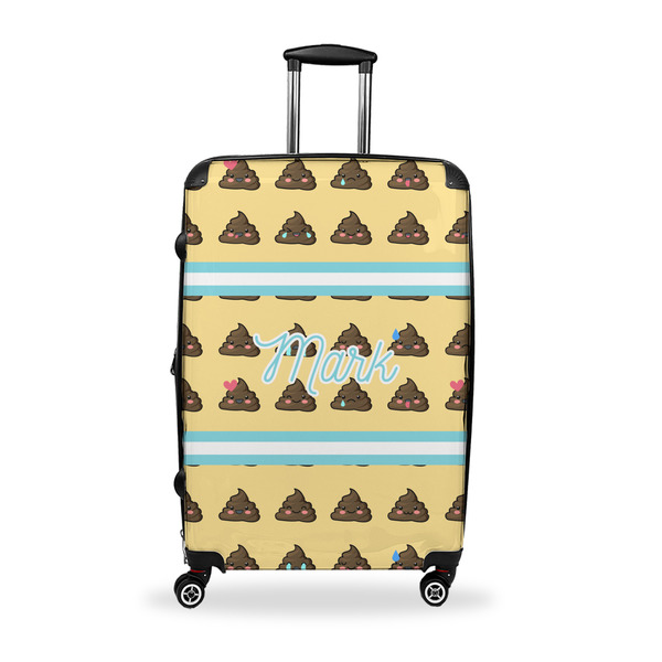 Custom Poop Emoji Suitcase - 28" Large - Checked w/ Name or Text