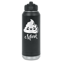 Poop Emoji Water Bottles - Laser Engraved - Front & Back (Personalized)