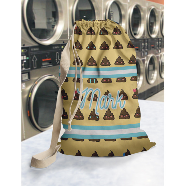 Poop Emoji Laundry Bag in Laundromat