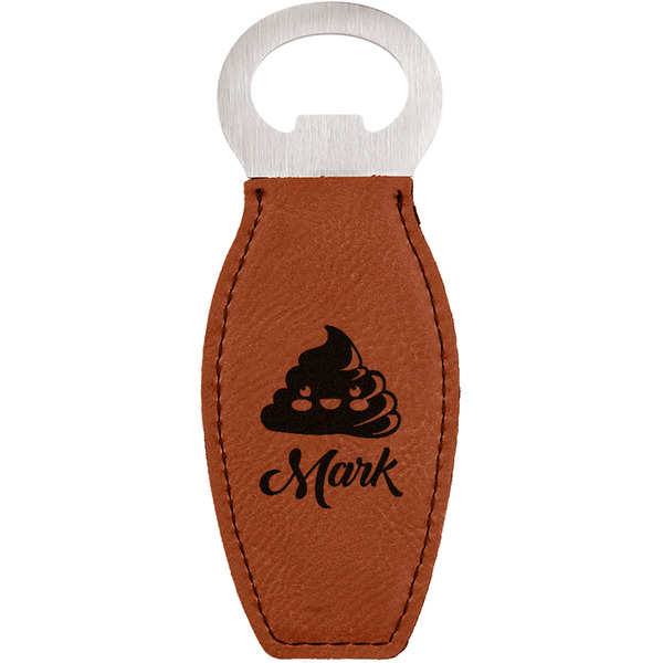 Custom Poop Emoji Leatherette Bottle Opener (Personalized)