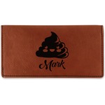 Poop Emoji Leatherette Checkbook Holder (Personalized)