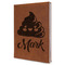 Poop Emoji Leather Sketchbook - Large - Double Sided - Angled View