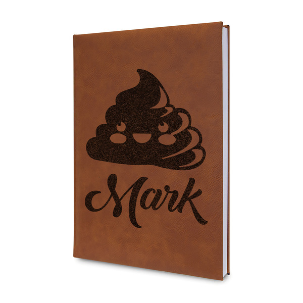 Custom Poop Emoji Leather Sketchbook - Small - Single Sided (Personalized)