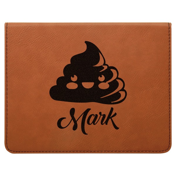 Poop Emoji Leatherette 4-Piece Wine Tool Set Flat