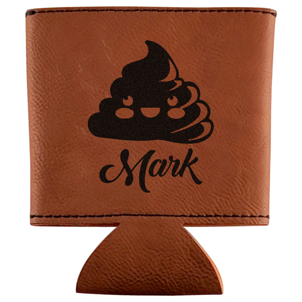 Custom Poop Emoji Leatherette Can Sleeve (Personalized)