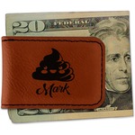 Poop Emoji Leatherette Magnetic Money Clip (Personalized)