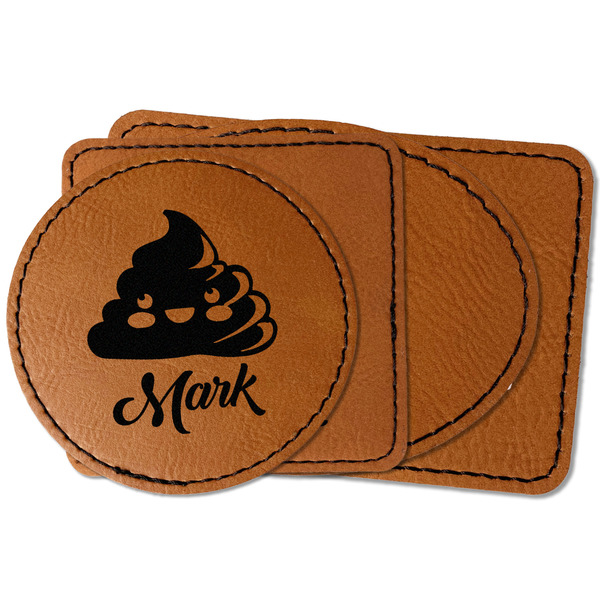 Custom Poop Emoji Faux Leather Iron On Patch (Personalized)