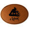 Poop Emoji Faux Leather Iron On Patch - Oval (Personalized)