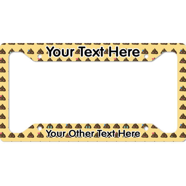 Custom Poop Emoji License Plate Frame - Style A (Personalized)