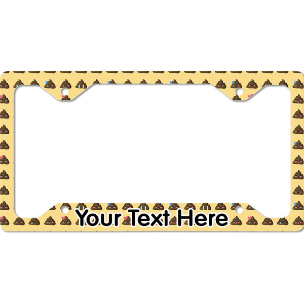 Custom Poop Emoji License Plate Frame - Style C (Personalized)