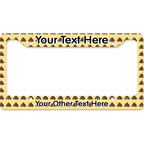 Custom Poop Emoji License Plate Frame - Style B (Personalized)