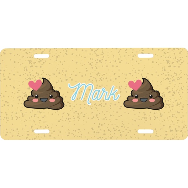 Custom Poop Emoji Front License Plate (Personalized)