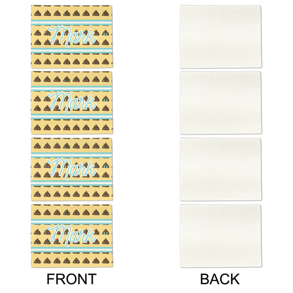 Poop Emoji Linen Placemat - APPROVAL Set of 4 (single sided)