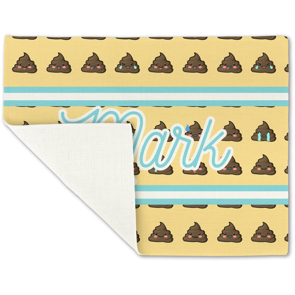 Poop Emoji Linen Placemat - Folded Corner (single side)