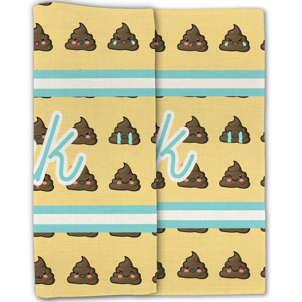 Poop Emoji Linen Placemat - Folded Half (double sided)