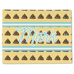 Poop Emoji Single-Sided Linen Placemat - Single w/ Name or Text