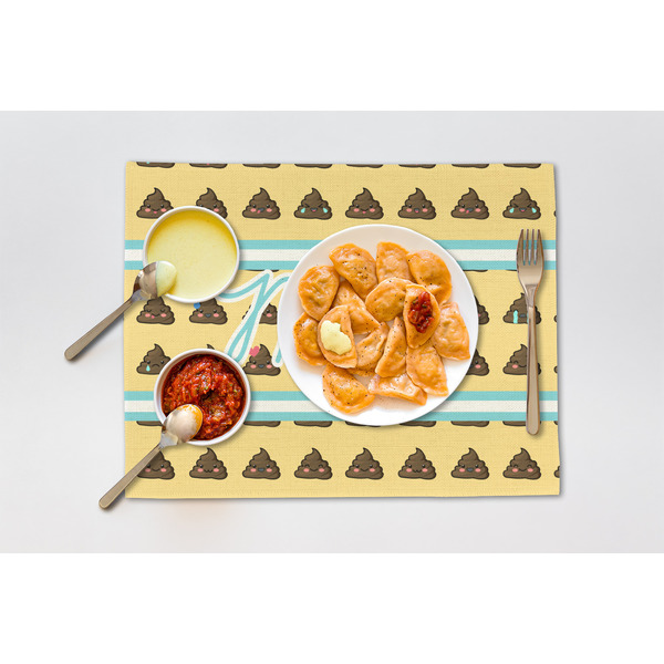 Poop Emoji Linen Placemat - Lifestyle (single)
