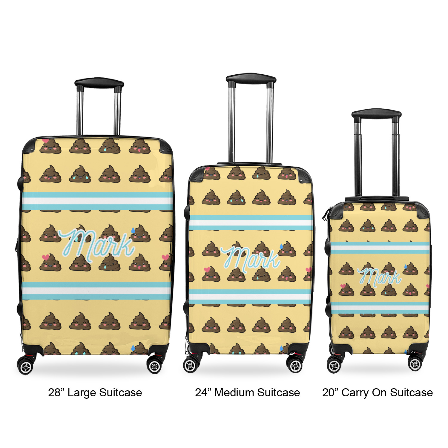 Poop Emoji Suitcase 20" Carry On (Personalized) YouCustomizeIt