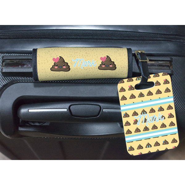 Poop Emoji Luggage Wrap & Tag