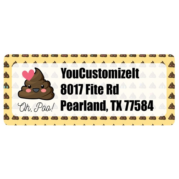 Custom Poop Emoji Return Address Labels (Personalized)