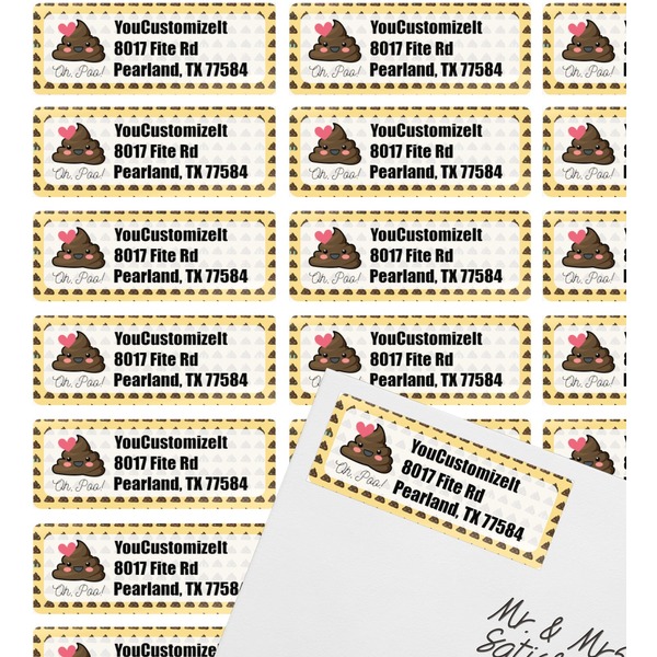 Poop Emoji Mailing Label on Envelope - Multiple Labels