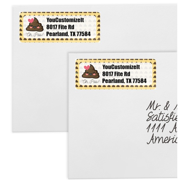 Poop Emoji Mailing Labels - Double Stack Close Up