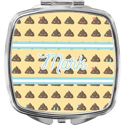 Custom Poop Emoji Compact Makeup Mirror (Personalized)