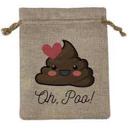 Poop Emoji Burlap Gift Bag (Personalized)