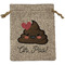 Poop Emoji Medium Burlap Gift Bag - Front