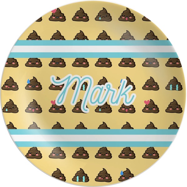 Custom Poop Emoji Melamine Plate (Personalized)