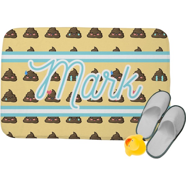 Custom Poop Emoji Memory Foam Bath Mat (Personalized)