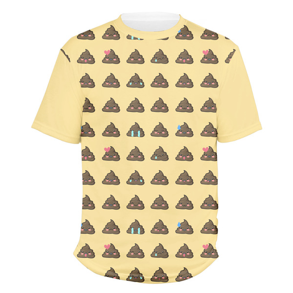 Custom Poop Emoji Men's Crew T-Shirt - 2X Large