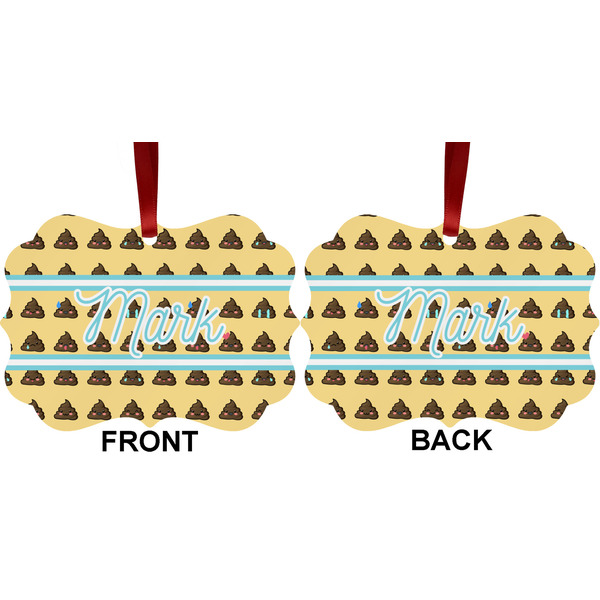 Poop Emoji Metal Benilux Ornament - Front and Back (APPROVAL)
