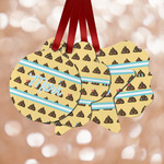 Poop Emoji Metal Ornaments - Double Sided w/ Name or Text