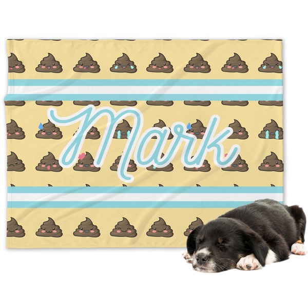 Custom Poop Emoji Dog Blanket - Large (Personalized)