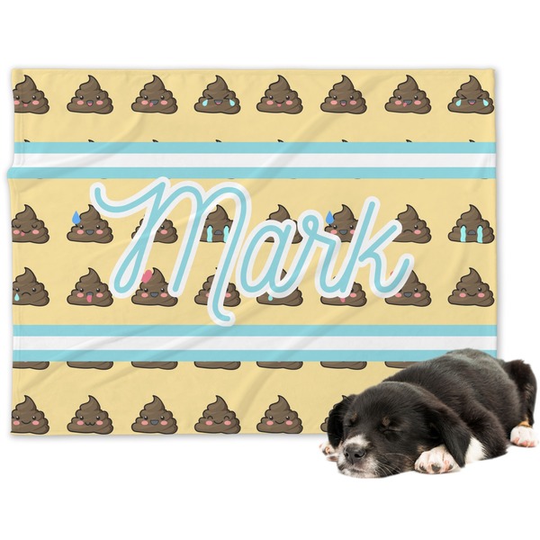 Custom Poop Emoji Dog Blanket (Personalized)