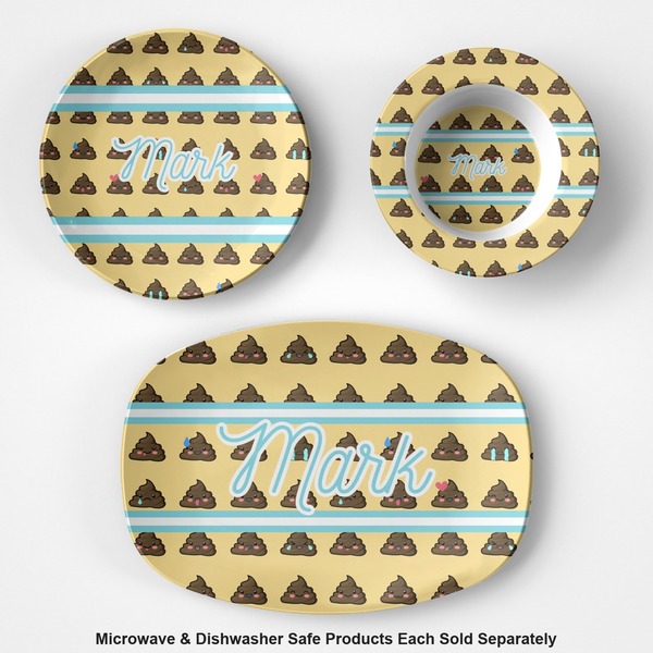 Poop Emoji Microwave & Dishwasher Safe CP Plastic Dishware - Group