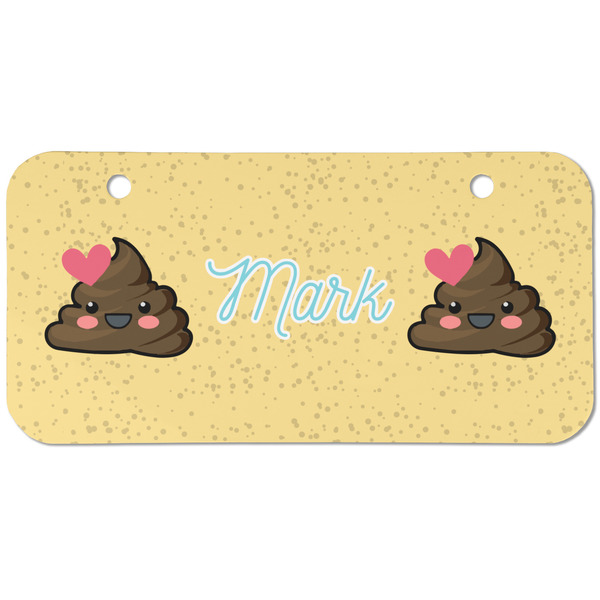 Custom Poop Emoji Mini/Bicycle License Plate (2 Holes) (Personalized)