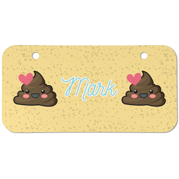 Poop Emoji Mini Bicycle License Plate - Two Holes