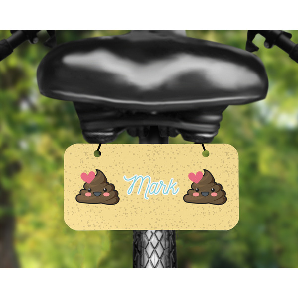 Poop Emoji Mini License Plate on Bicycle - LIFESTYLE Two holes
