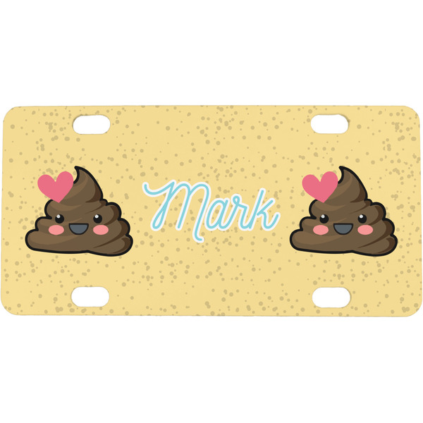 Custom Poop Emoji Mini / Bicycle License Plate (4 Holes) (Personalized)