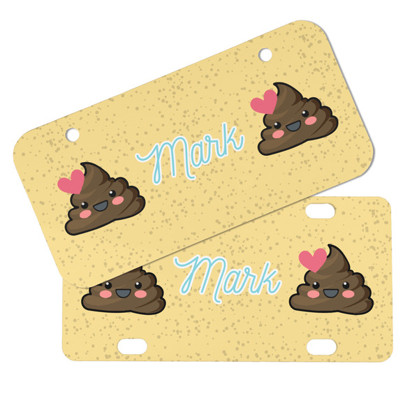 Poop Emoji Mini License Plates - MAIN (4 and 2 Holes)