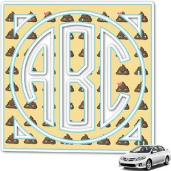 Poop Emoji Monogram Car Decal (Personalized)