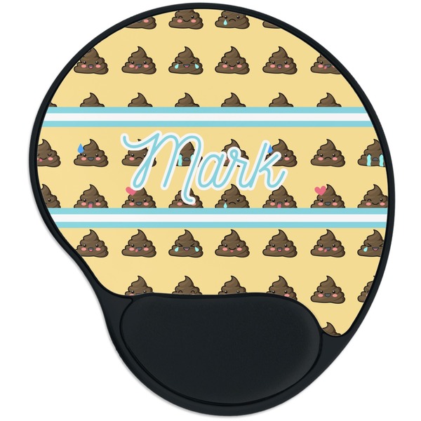 Custom Poop Emoji Mouse Pad with Wrist Support