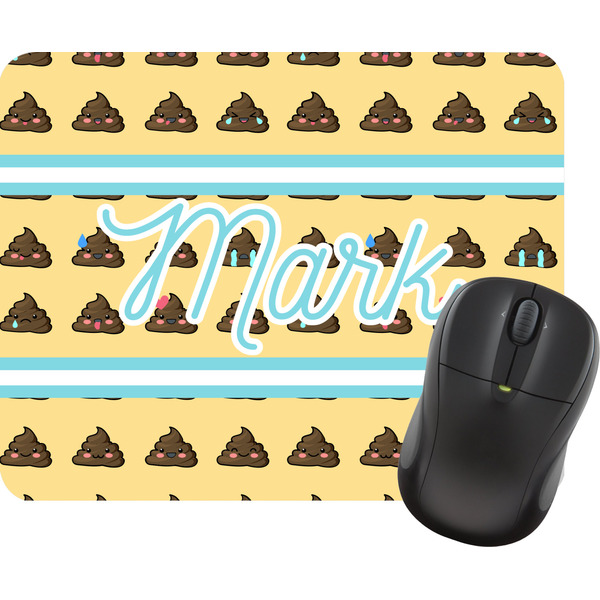 Custom Poop Emoji Rectangular Mouse Pad (Personalized)