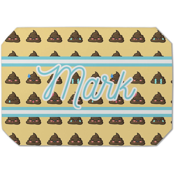 Custom Poop Emoji Dining Table Mat - Octagon (Single-Sided) w/ Name or Text